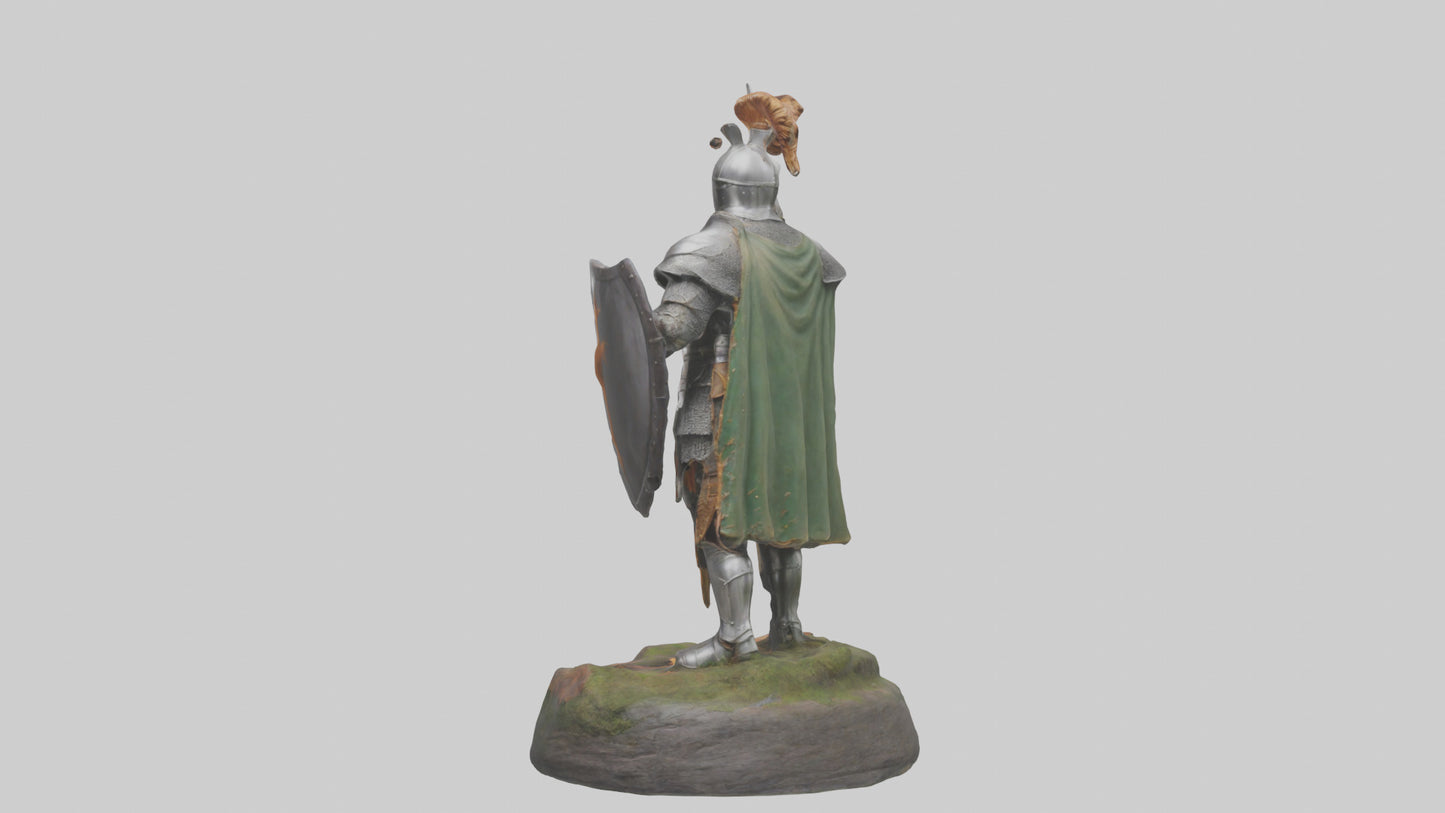 3D model Knight of the Forest statue model VR / AR / low-poly