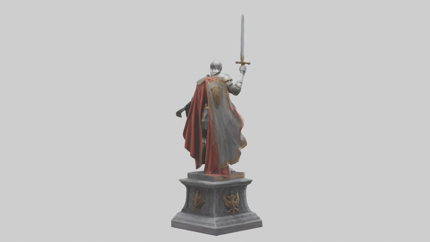3D model Knight of Valor Statue model VR / AR / low-poly