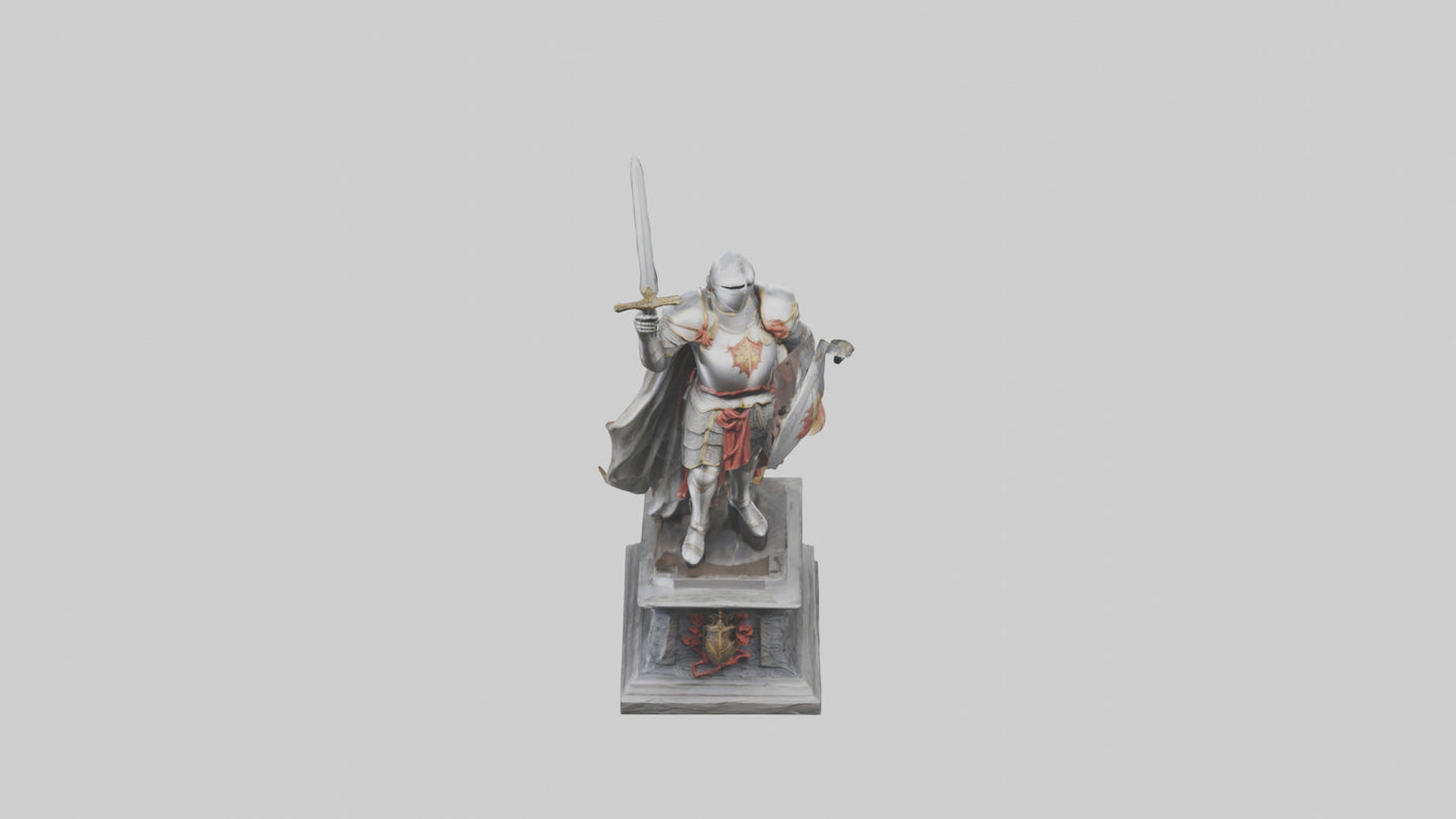 3D model Knight of Valor Statue model VR / AR / low-poly