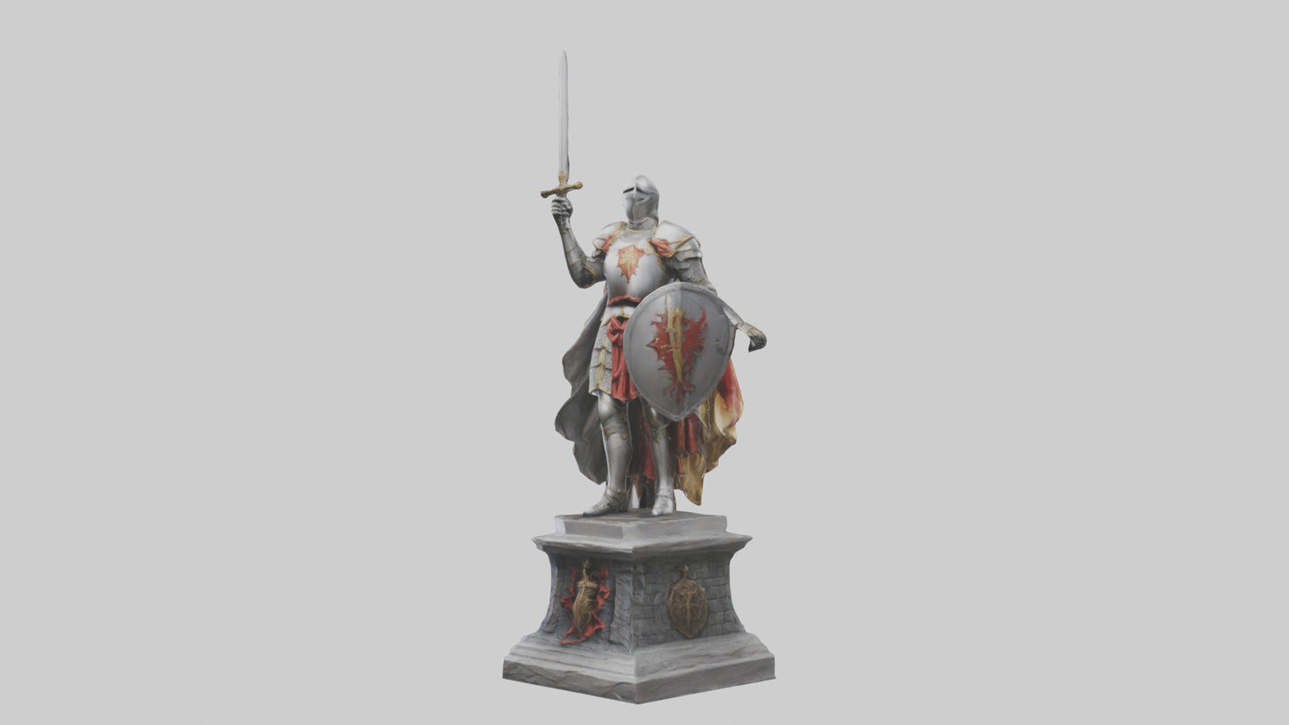 3D model Knight of Valor Statue model VR / AR / low-poly