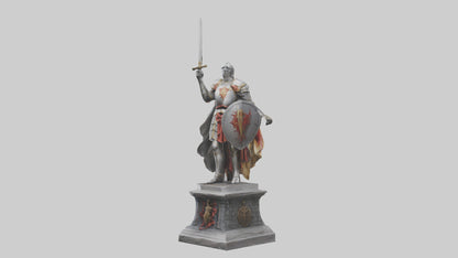3D model Knight of Valor Statue model VR / AR / low-poly