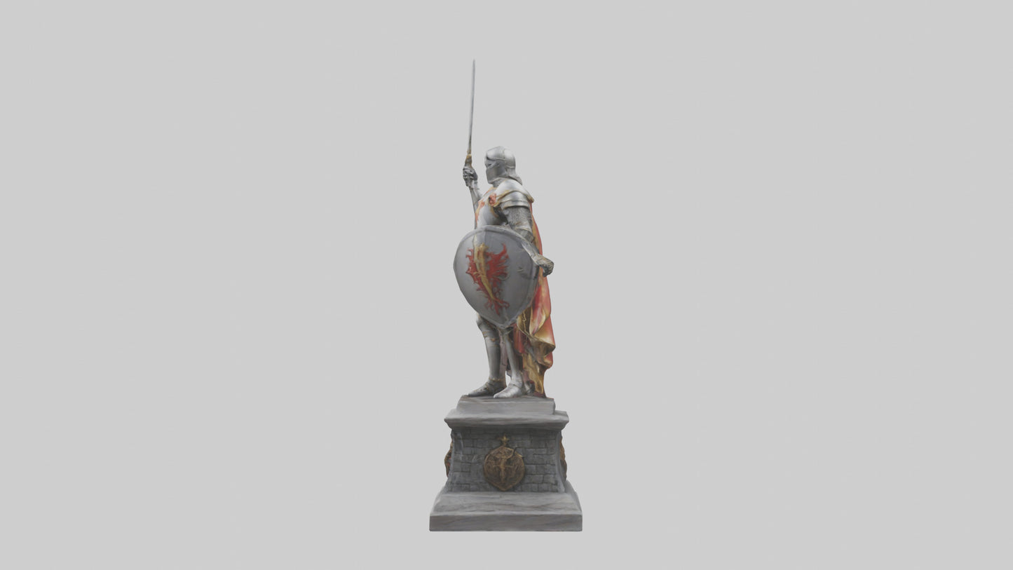 3D model Knight of Valor Statue model VR / AR / low-poly