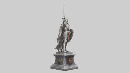 3D model Knight of Valor Statue model VR / AR / low-poly