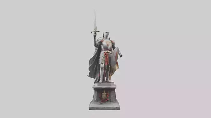 3D model Knight of Valor Statue model VR / AR / low-poly