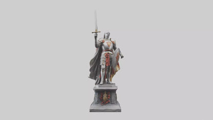 3D model Knight of Valor Statue model VR / AR / low-poly