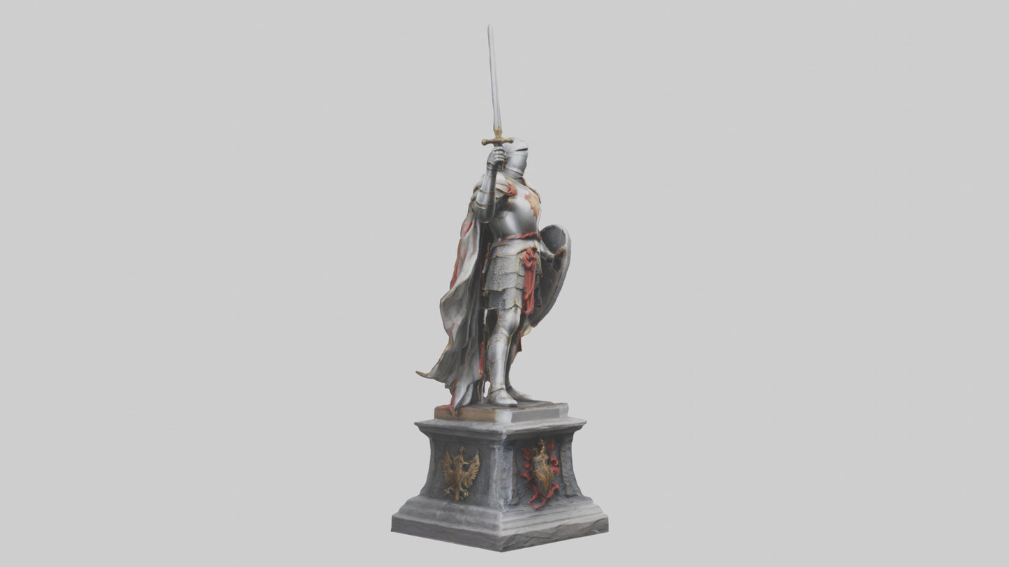 3D model Knight of Valor Statue model VR / AR / low-poly