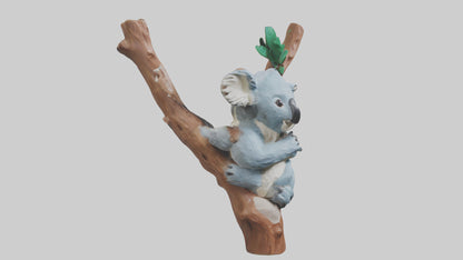 3D model Koala hugging a tree model VR / AR / low-poly