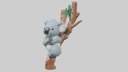 3D model Koala hugging a tree model VR / AR / low-poly