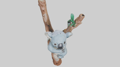 3D model Koala hugging a tree model VR / AR / low-poly