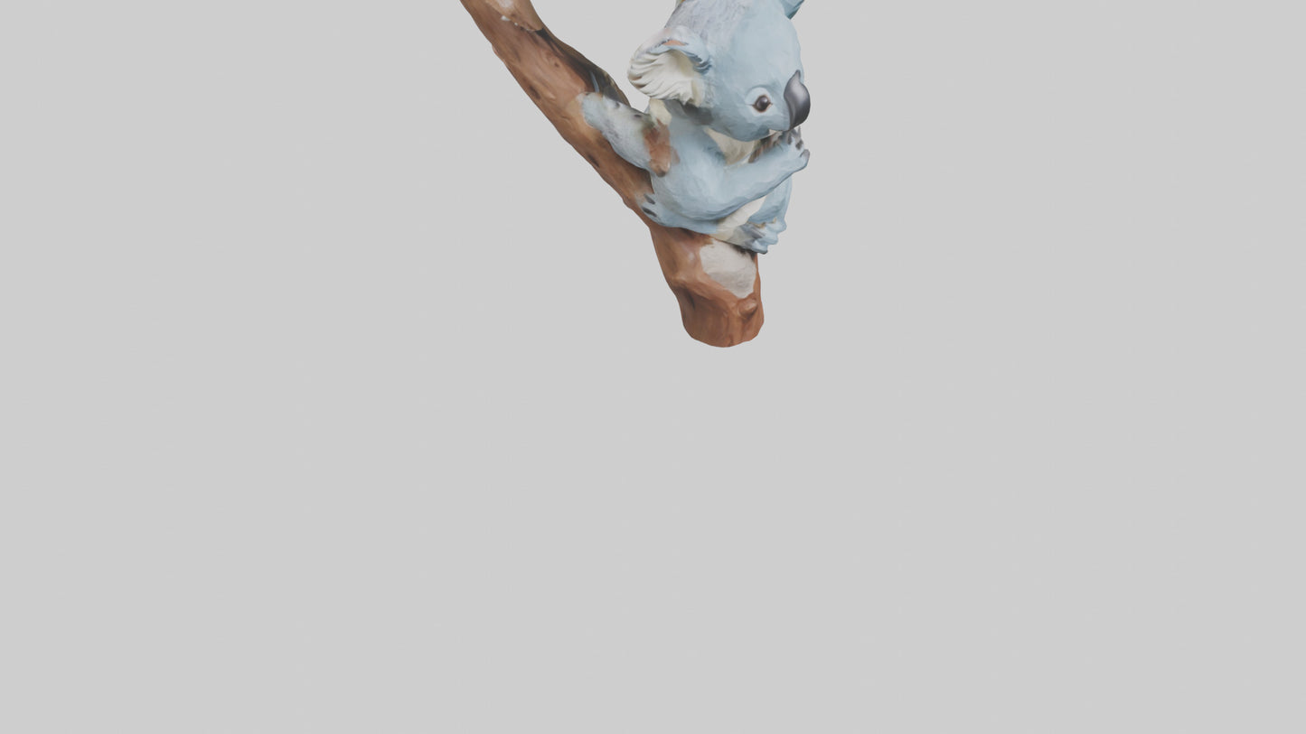 3D model Koala hugging a tree model VR / AR / low-poly