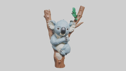 3D model Koala hugging a tree model VR / AR / low-poly