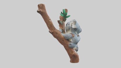3D model Koala hugging a tree model VR / AR / low-poly