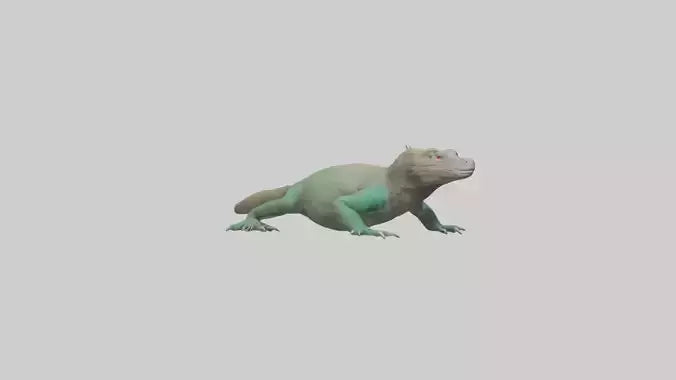 3D model Komodo Dragon resting model VR / AR / low-poly