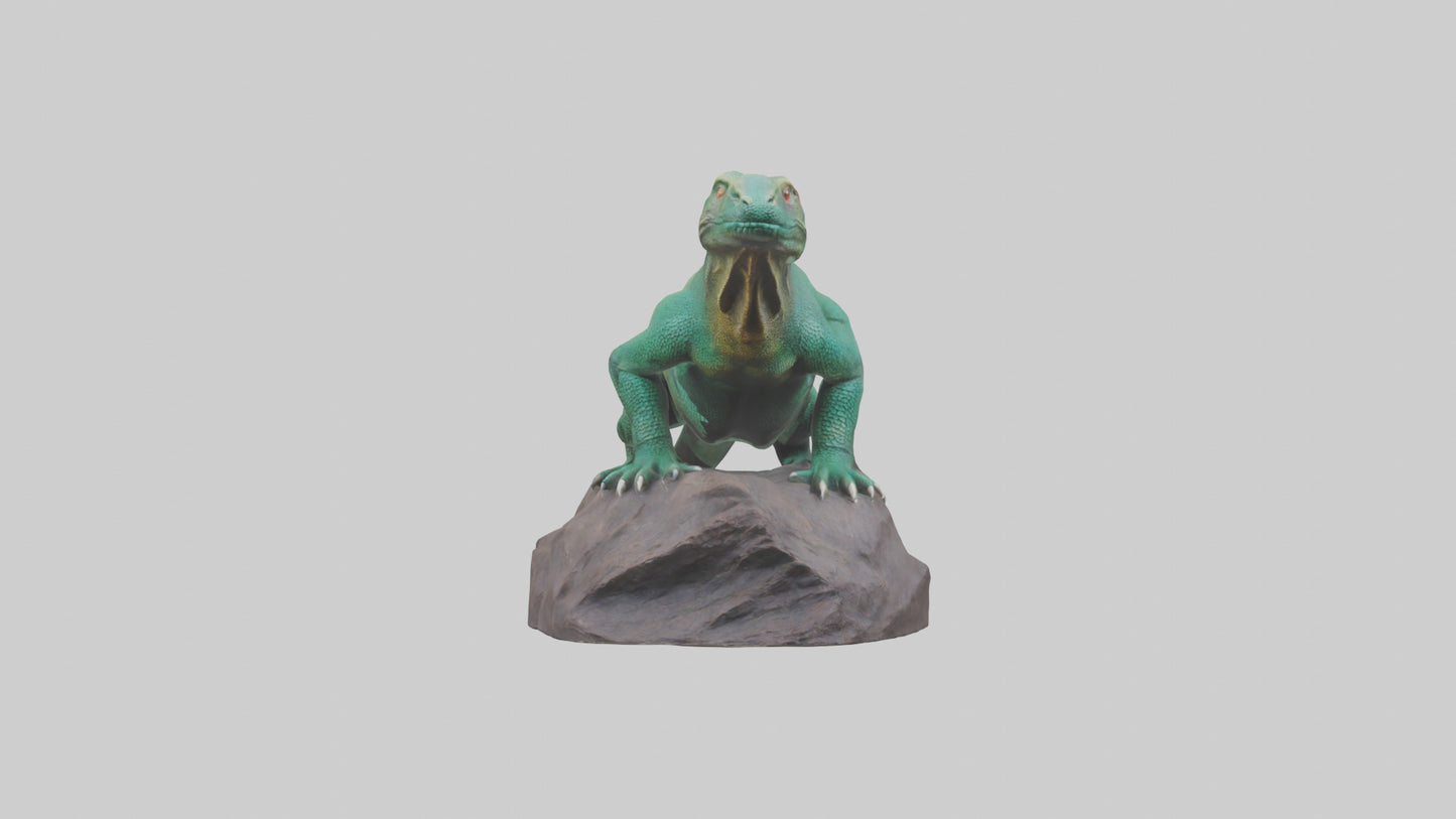 3D model Komodo Dragon statue model VR / AR / low-poly