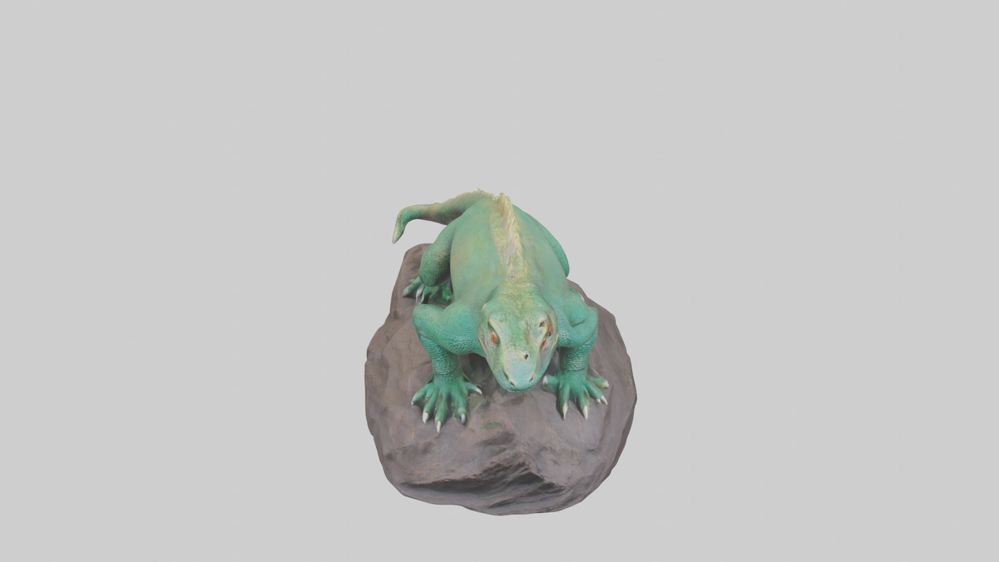 3D model Komodo Dragon statue model VR / AR / low-poly