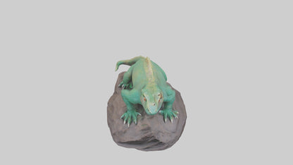 3D model Komodo Dragon statue model VR / AR / low-poly
