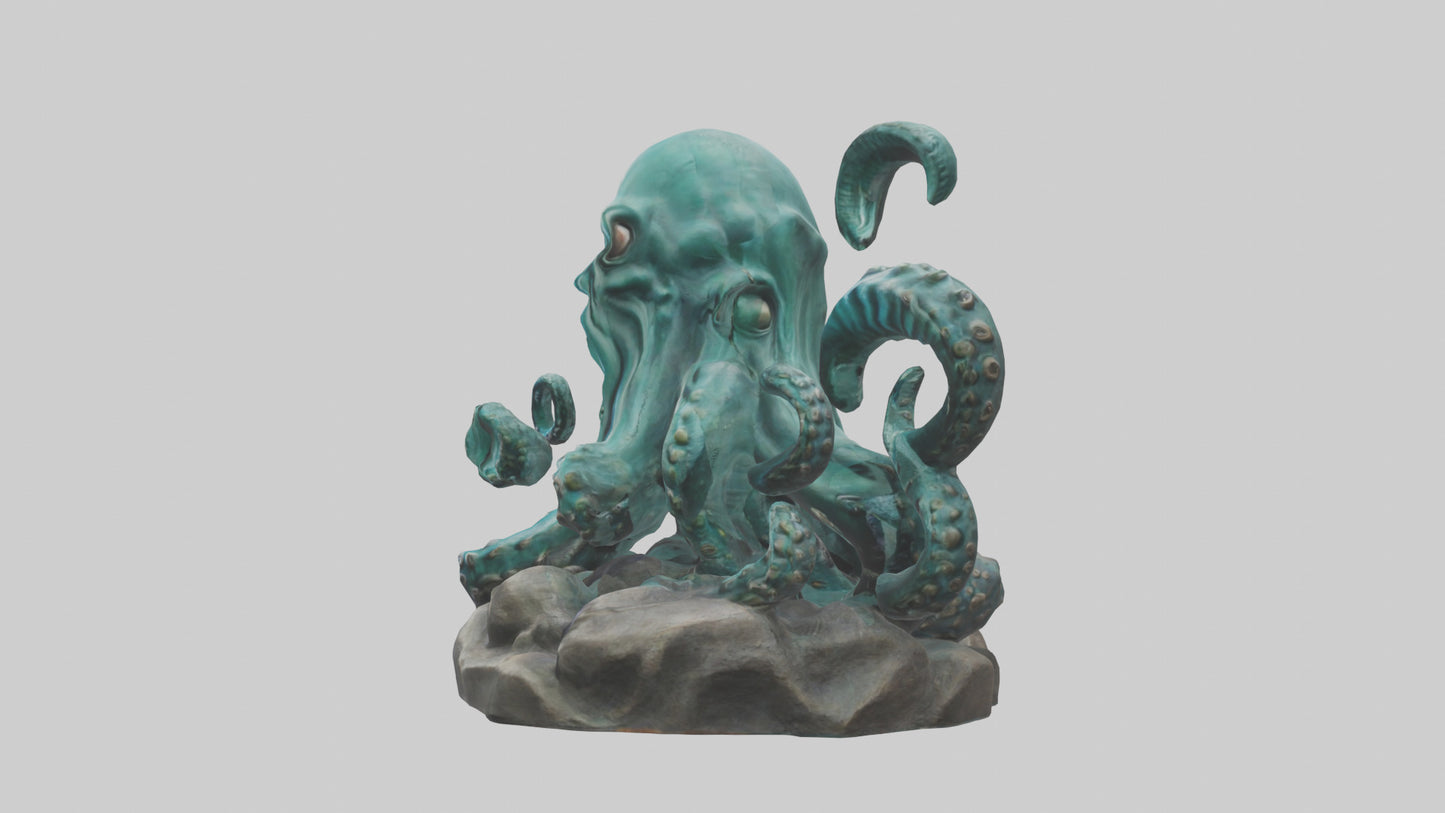 3D model Kraken statue model VR / AR / low-poly