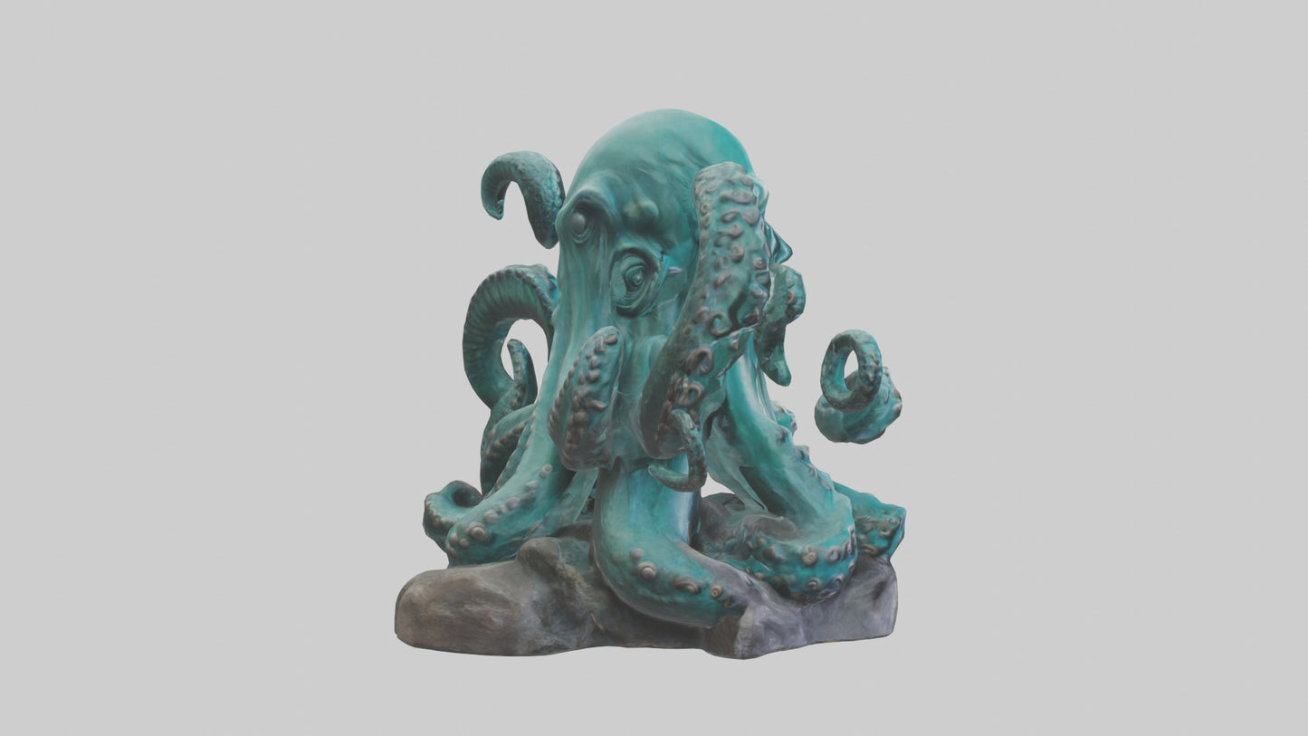 3D model Kraken statue model VR / AR / low-poly