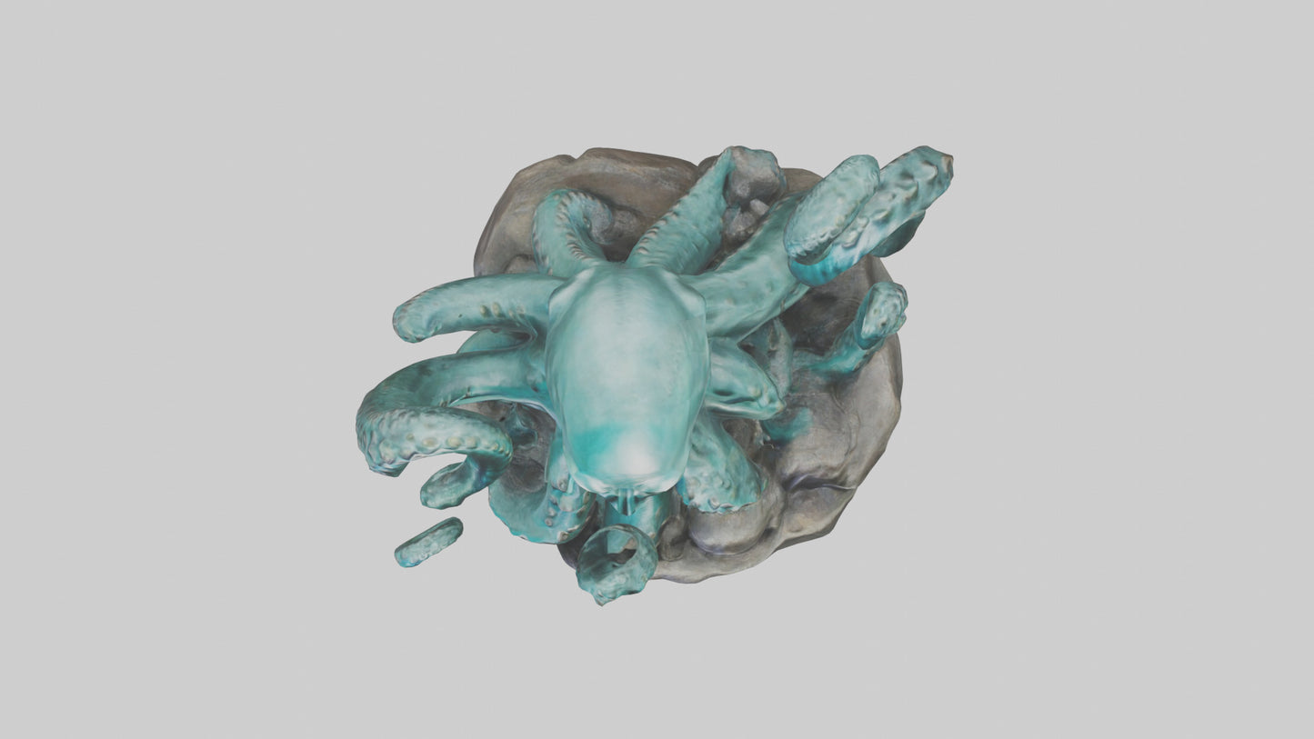 3D model Kraken statue model VR / AR / low-poly