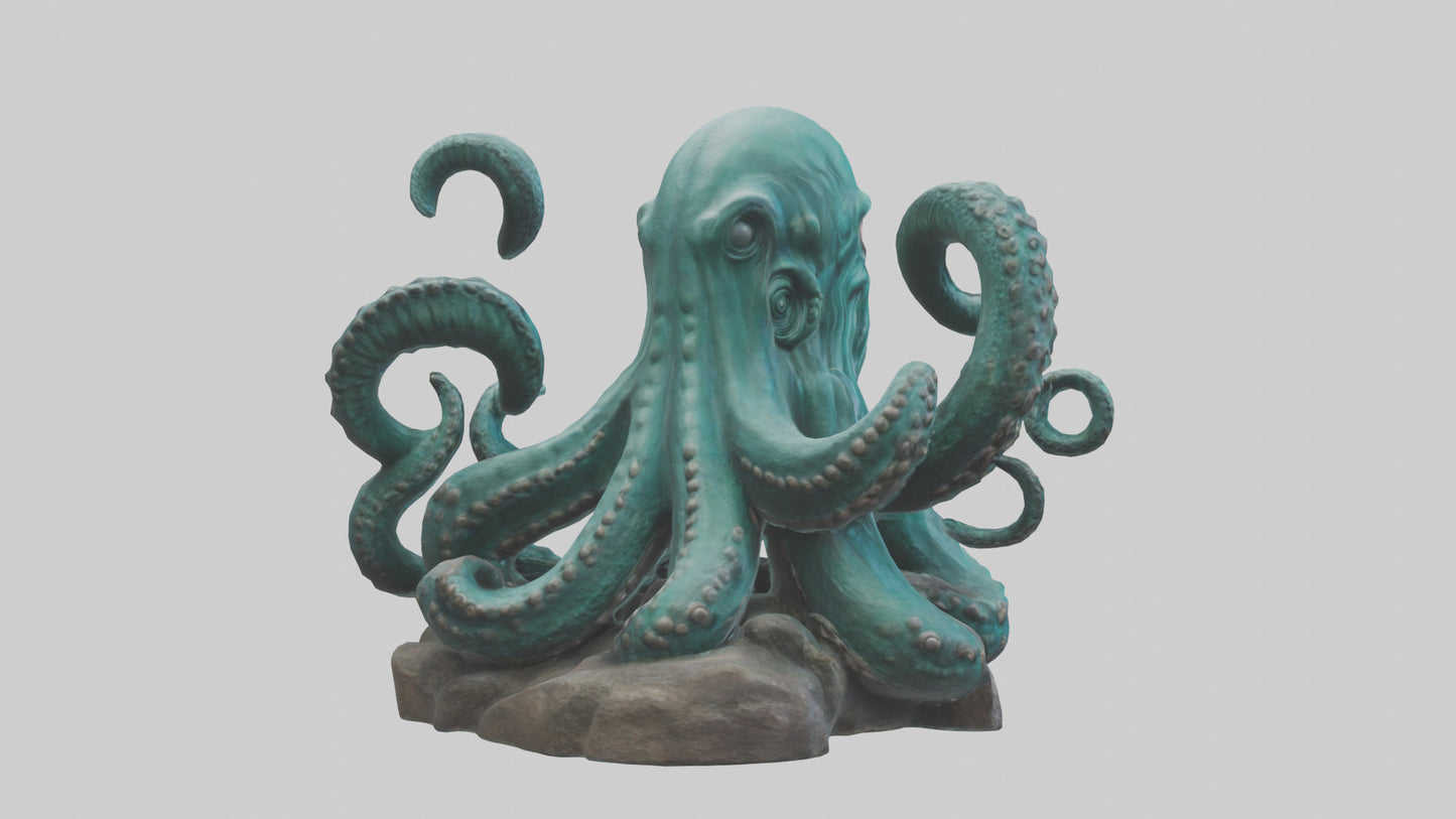 3D model Kraken statue model VR / AR / low-poly