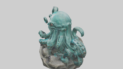 3D model Kraken statue model VR / AR / low-poly