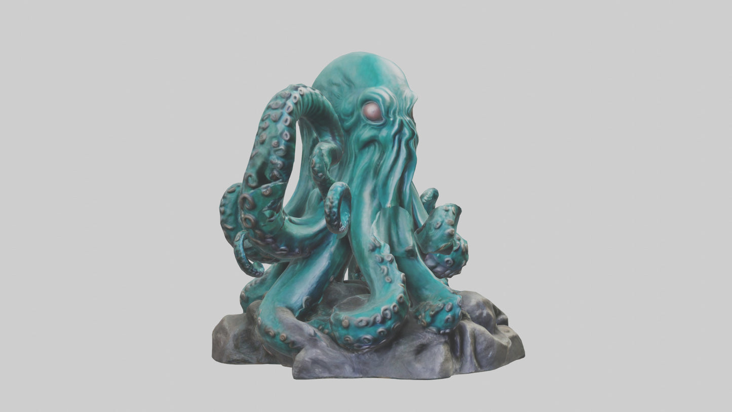 3D model Kraken statue model VR / AR / low-poly