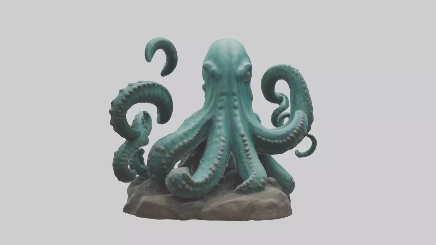 3D model Kraken statue model VR / AR / low-poly