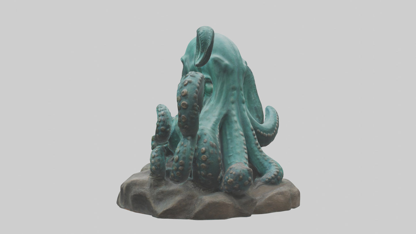 3D model Kraken statue model VR / AR / low-poly