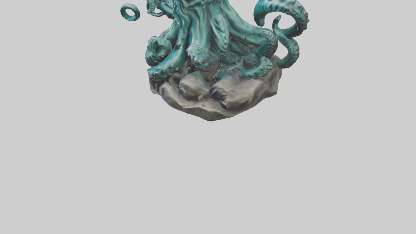 3D model Kraken statue model VR / AR / low-poly