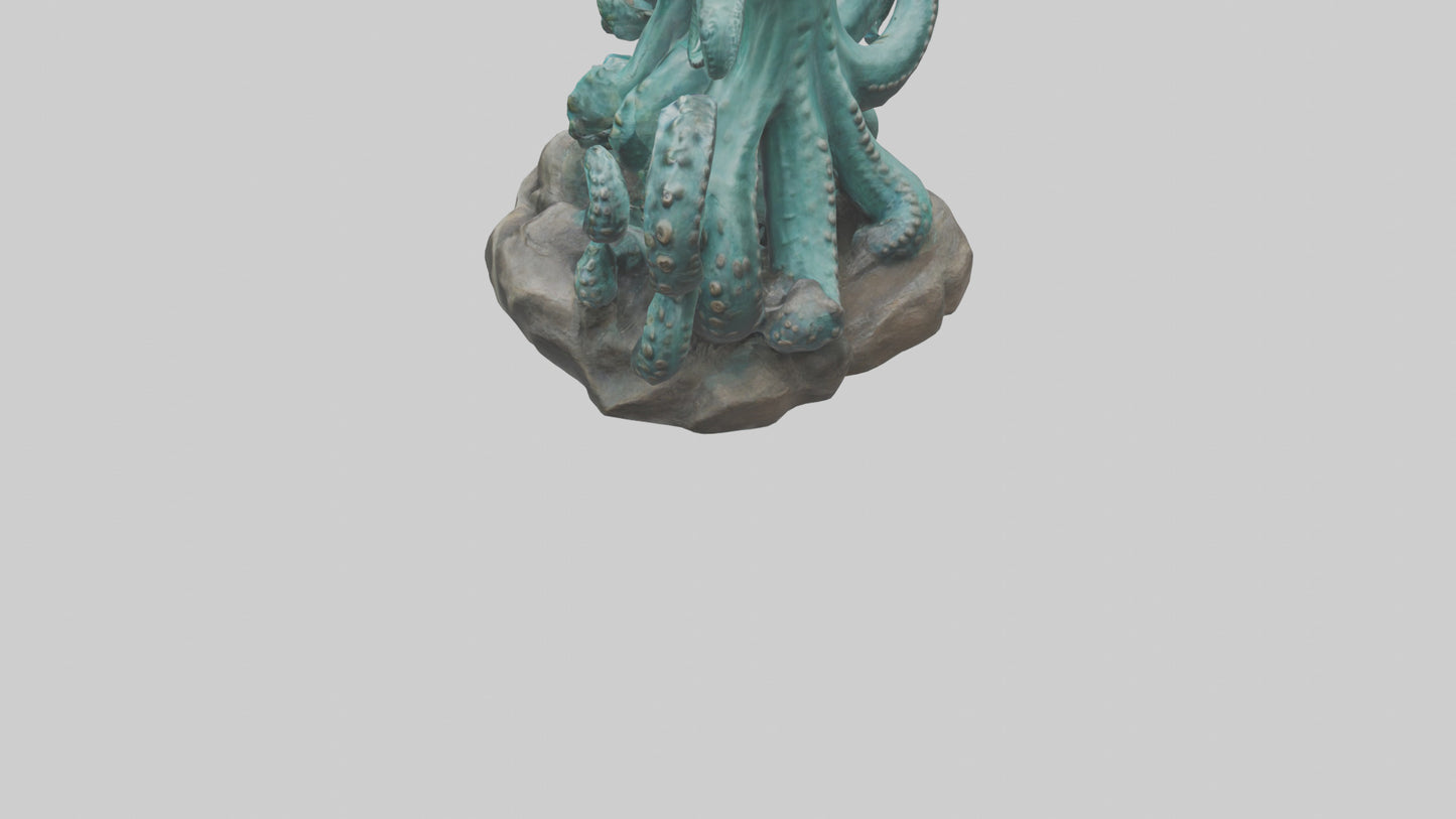 3D model Kraken statue model VR / AR / low-poly