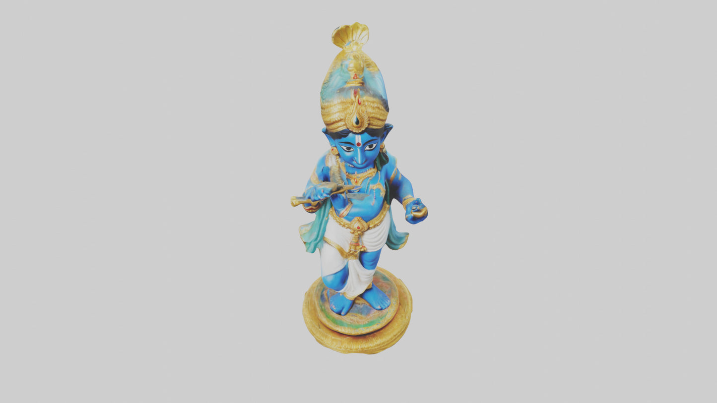 3D model Krishna statue model VR / AR / low-poly