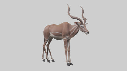 3D model Kudu grazing model VR / AR / low-poly