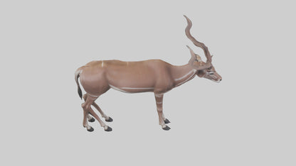 3D model Kudu grazing model VR / AR / low-poly