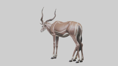 3D model Kudu grazing model VR / AR / low-poly