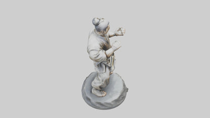 3D model Kung Fu Fighter statue model VR / AR / low-poly