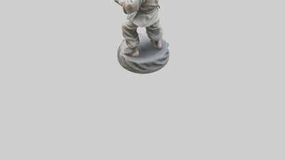 3D model Kung Fu Fighter statue model VR / AR / low-poly
