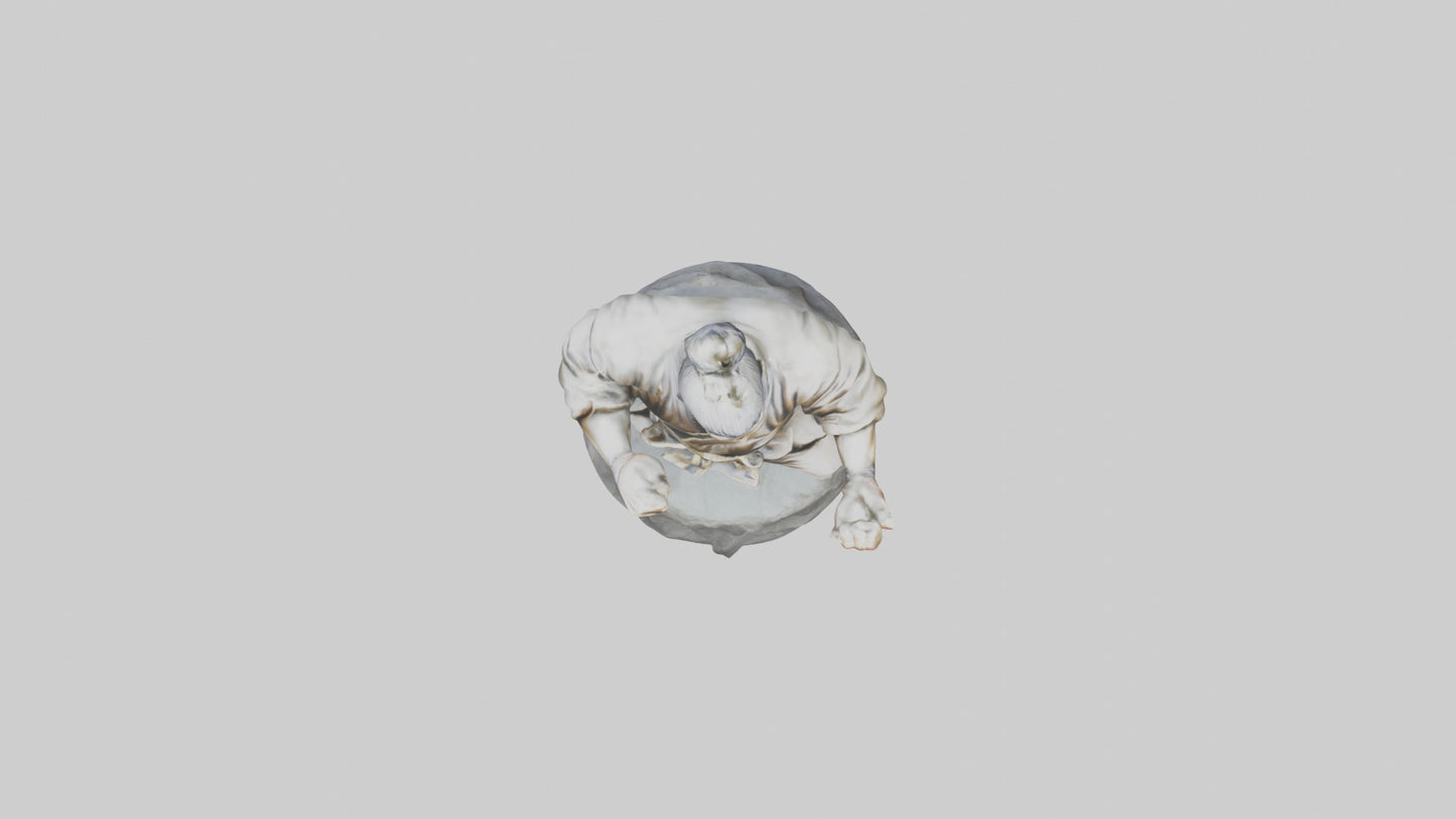 3D model Kung Fu Fighter statue model VR / AR / low-poly