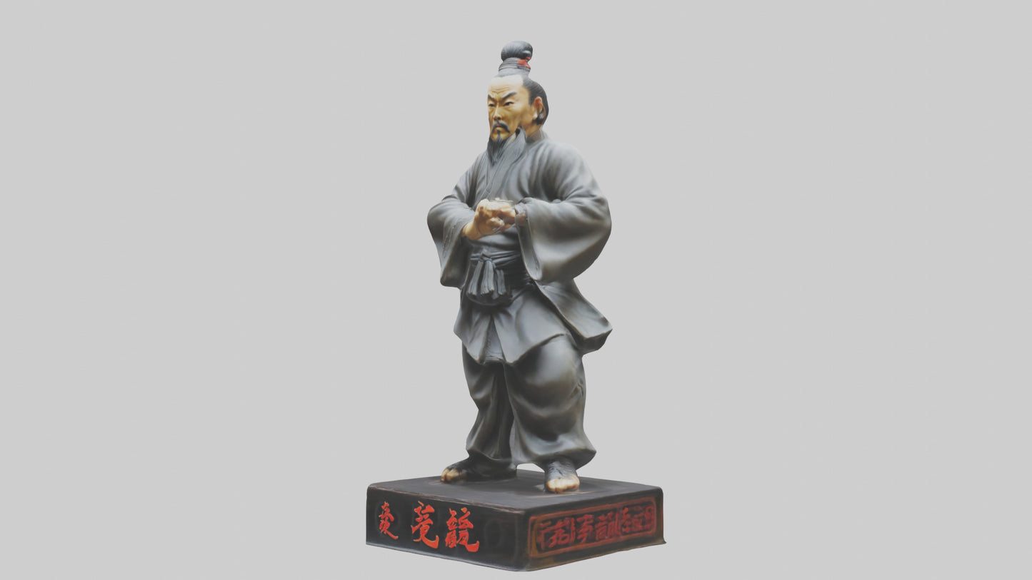 3D model Kung Fu Master statue model VR / AR / low-poly