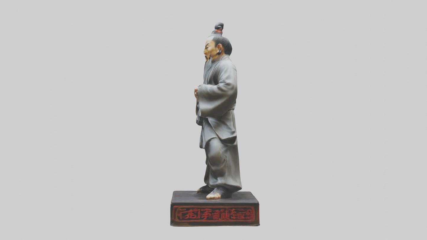 3D model Kung Fu Master statue model VR / AR / low-poly