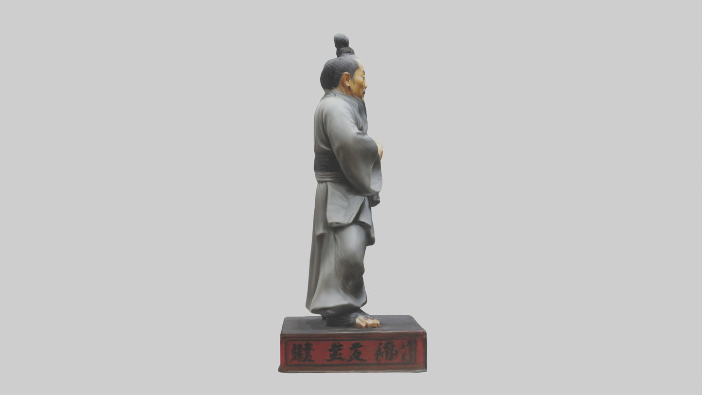 3D model Kung Fu Master statue model VR / AR / low-poly