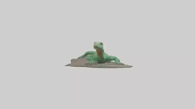 3D model Lacerta Lizard resting model VR / AR / low-poly