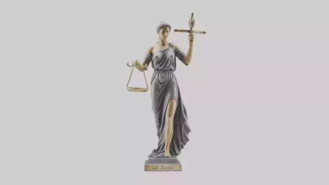 3D model Lady Justice statue model VR / AR / low-poly