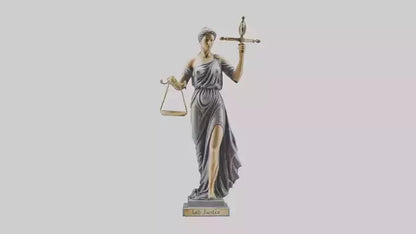 3D model Lady Justice statue model VR / AR / low-poly