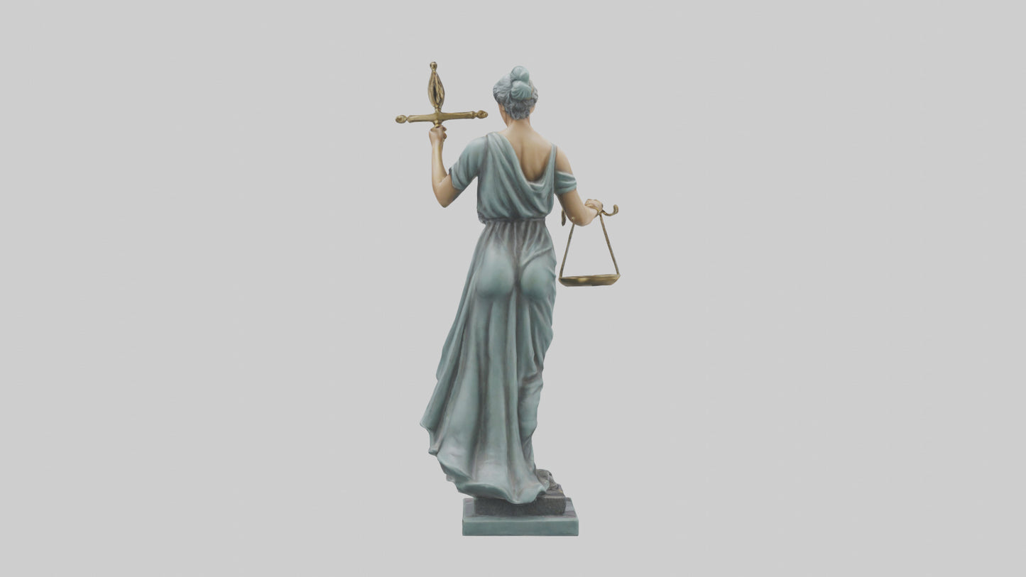 3D model Lady Justice statue model VR / AR / low-poly