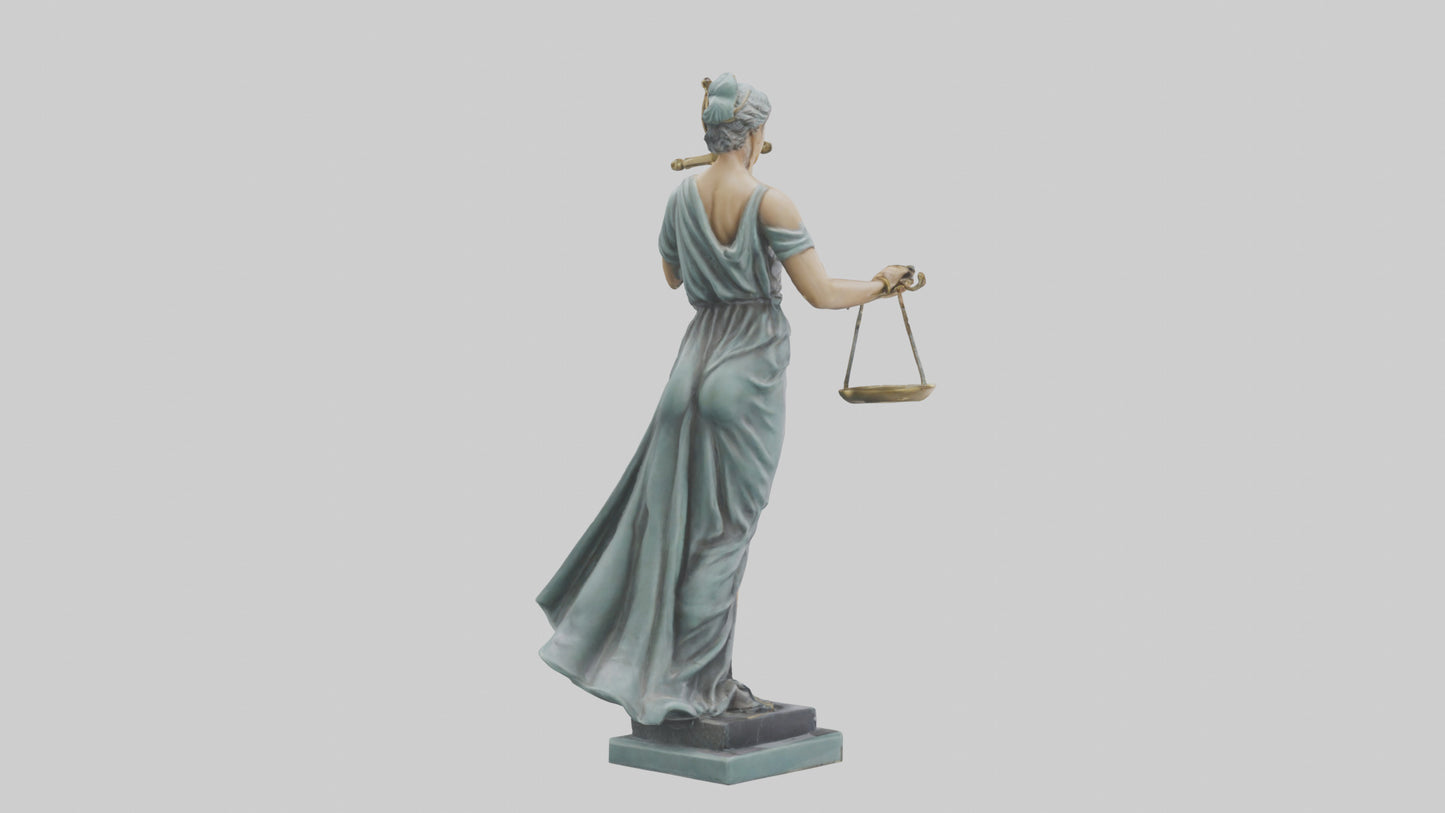 3D model Lady Justice statue model VR / AR / low-poly