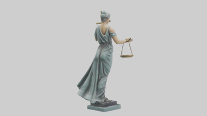 3D model Lady Justice statue model VR / AR / low-poly
