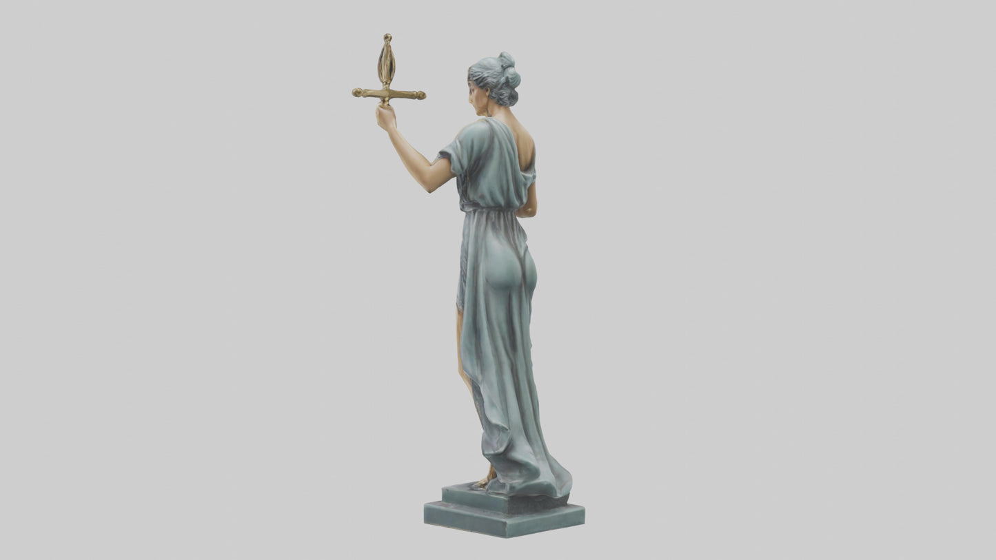 3D model Lady Justice statue model VR / AR / low-poly