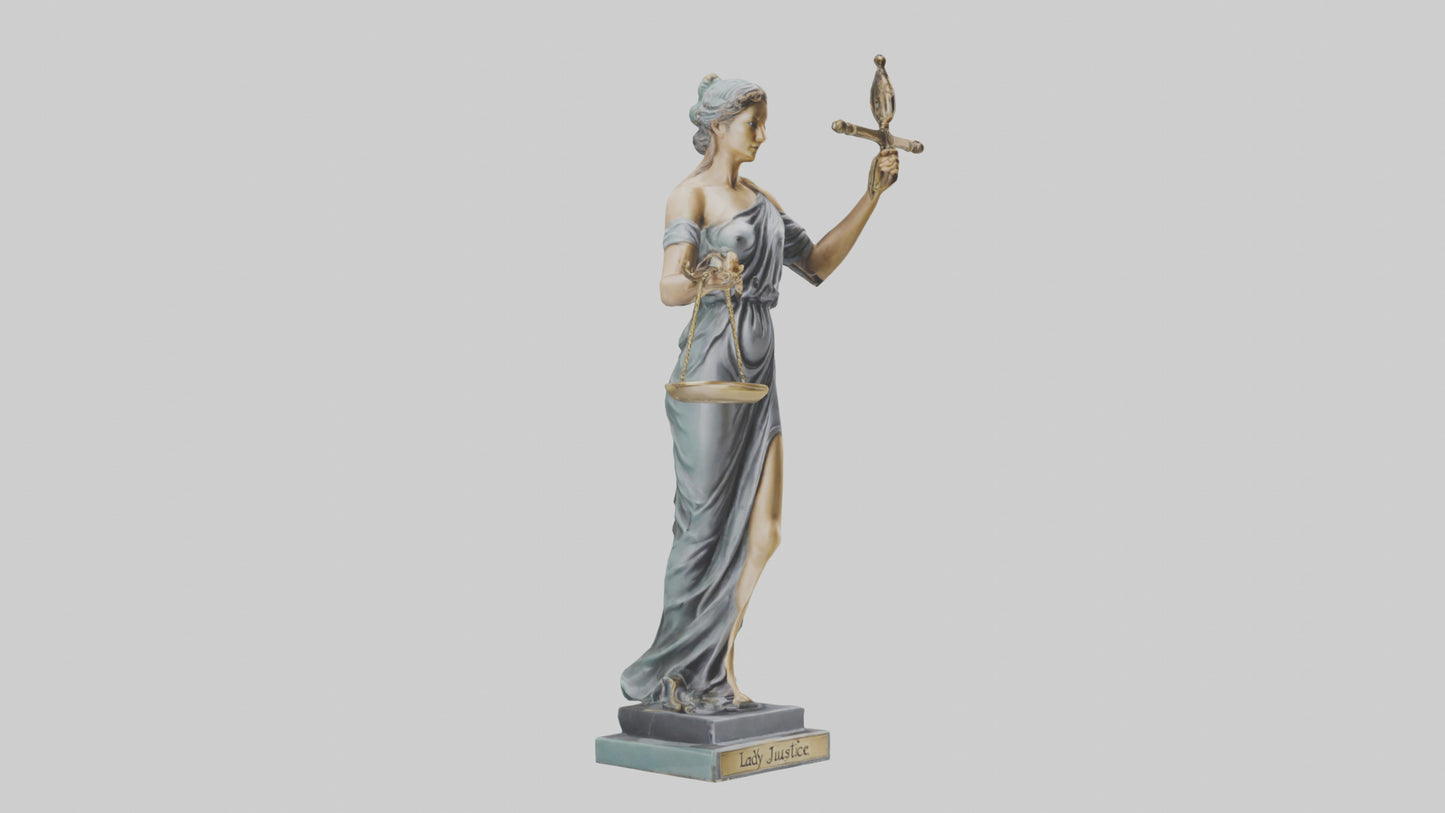 3D model Lady Justice statue model VR / AR / low-poly