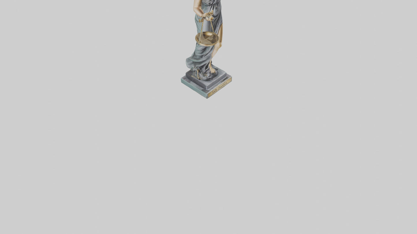 3D model Lady Justice statue model VR / AR / low-poly