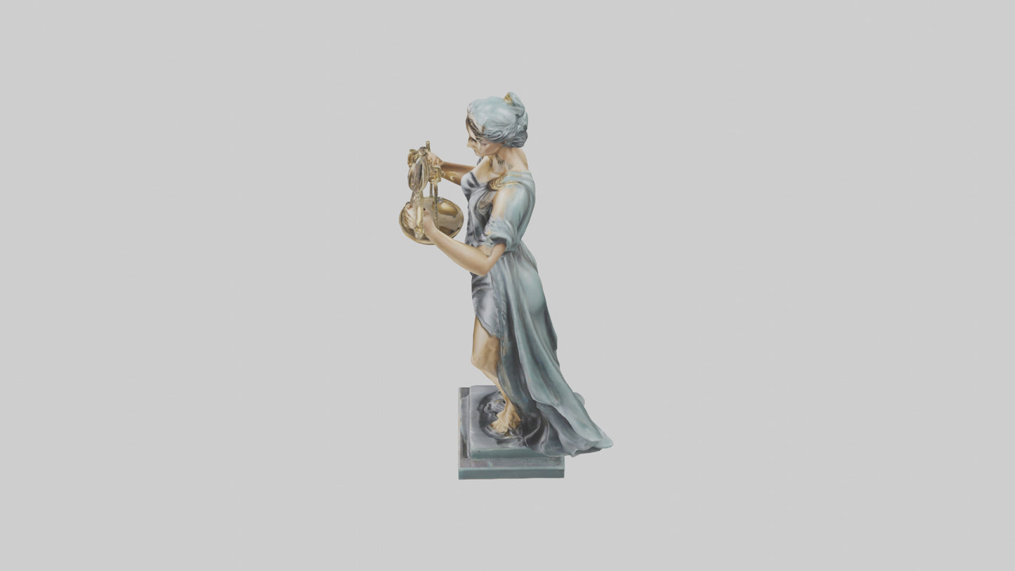 3D model Lady Justice statue model VR / AR / low-poly